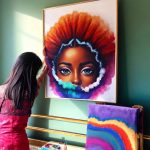 Painting on velvet fabric