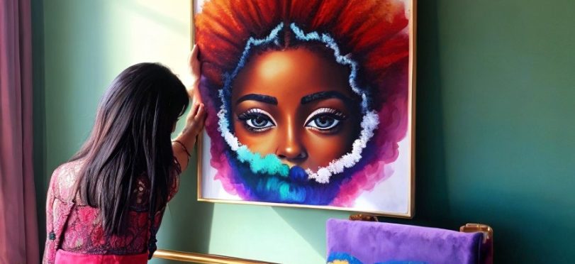Painting on velvet fabric