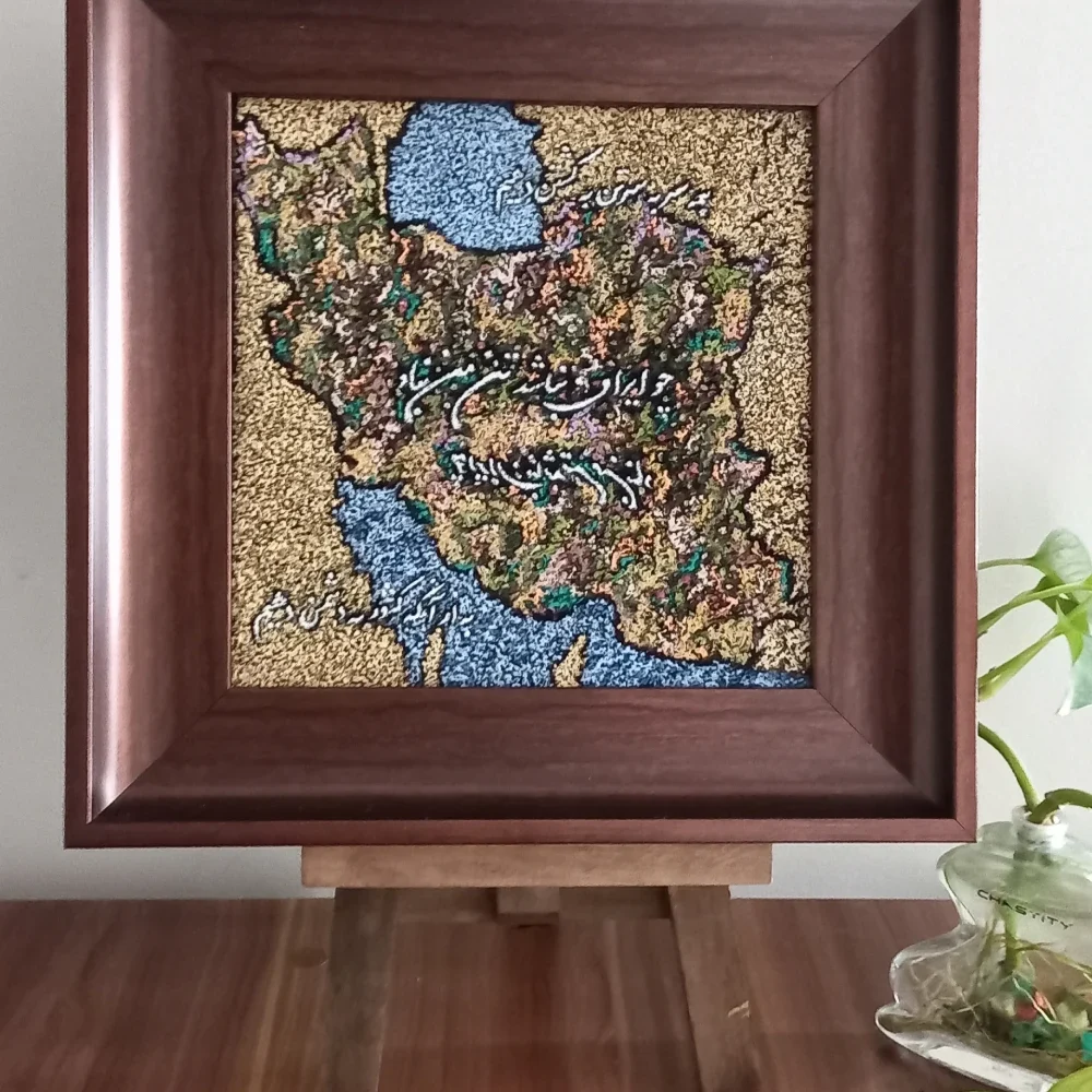 نقاشی نقشه ایران طرح فرش