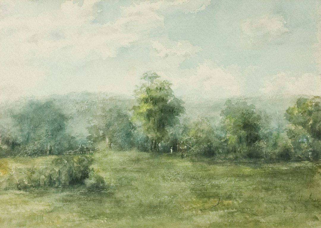 نمونه نقاشی آبرنگ از منظره طبیعی